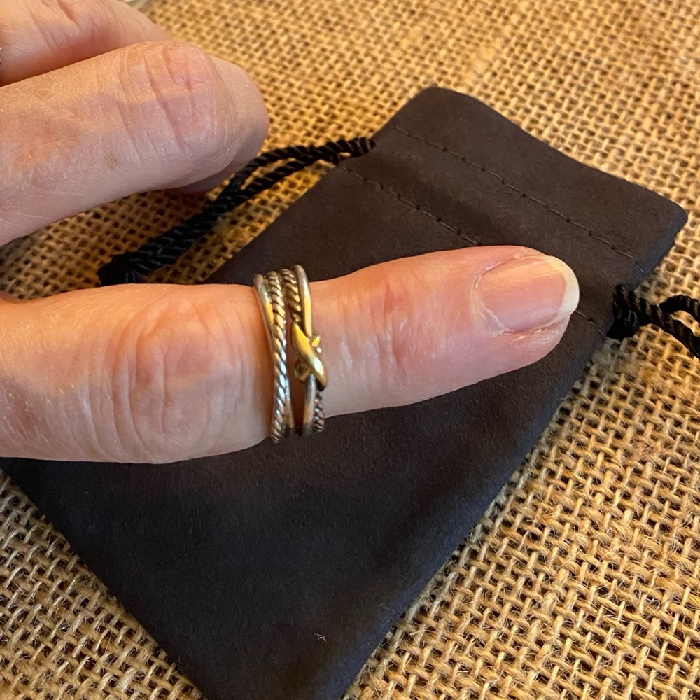 David Yurman “X” crossover band ring size 6.5